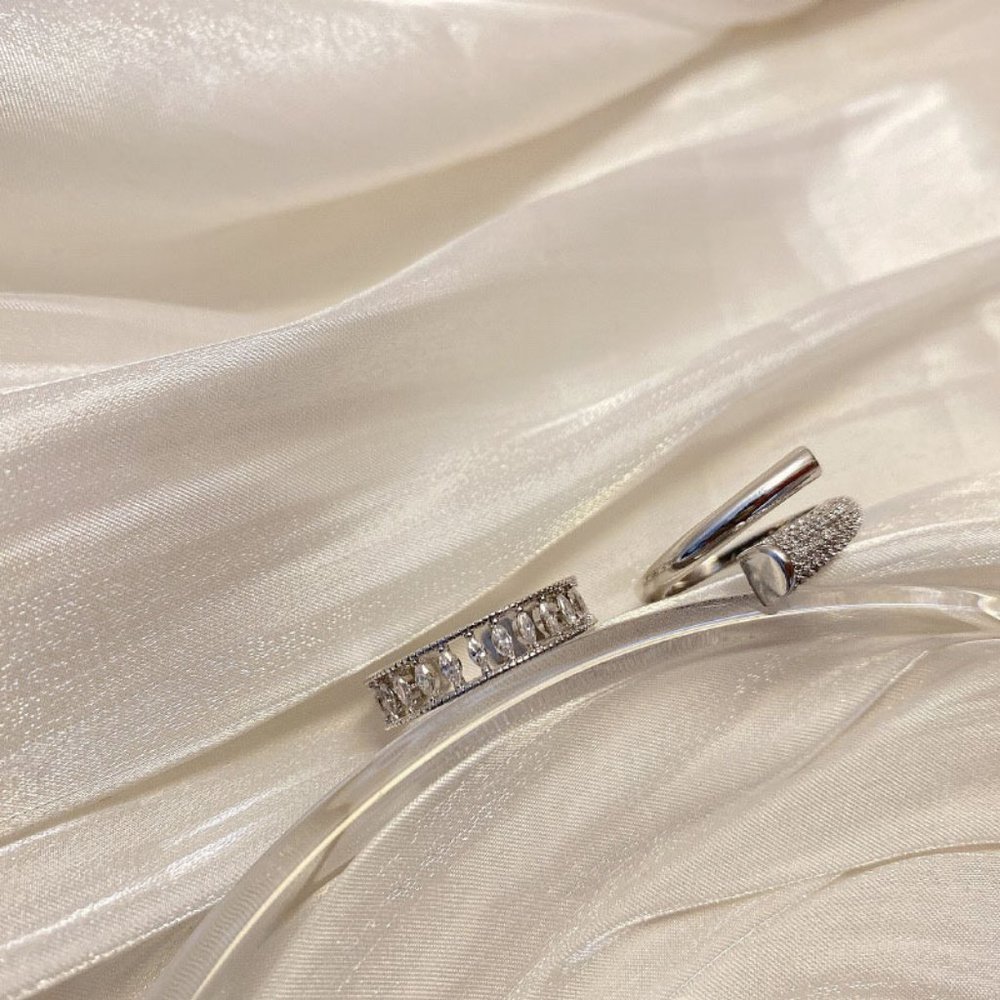 *NEW 925 Sterling Silver Diamond Adjustable Ring 4 - Picture 4 of 7